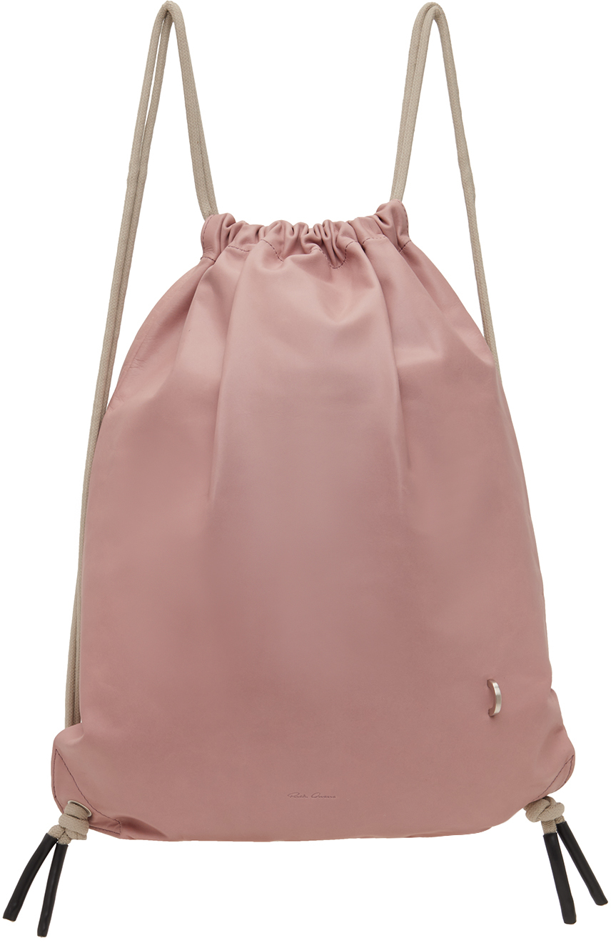 Rick Owens Pink Drawstring Backpack In 6308 Dusty Pink/pear
