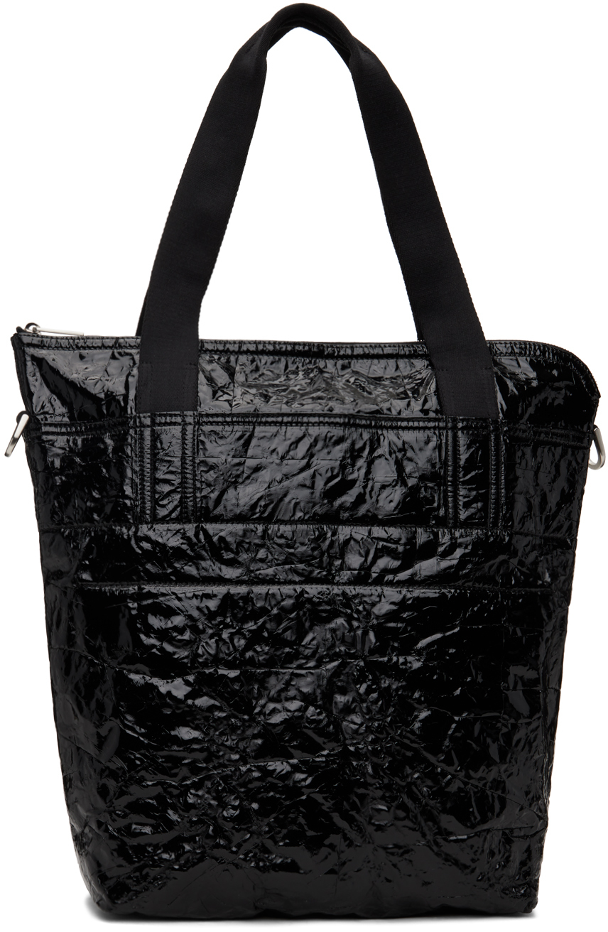 Shop Rick Owens Black Shuttle Small Bag In 0909 Black/black