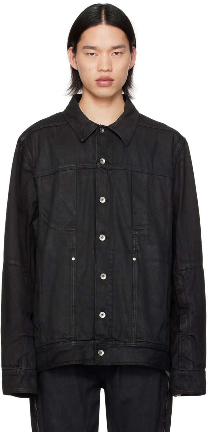 Rick Owens: Black Lido Worker Denim Jacket | SSENSE