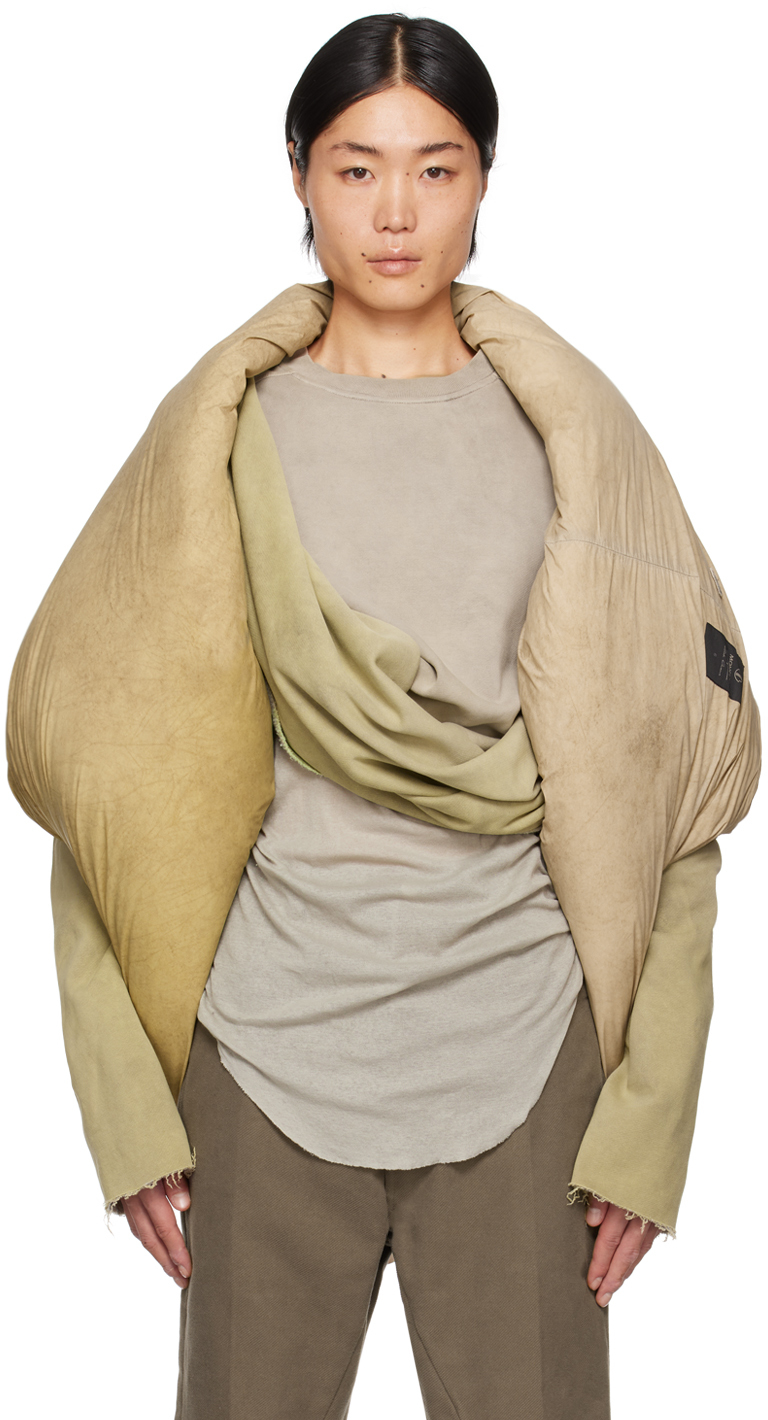 Moncler + Rick Owens Taupe & Green Down Vest