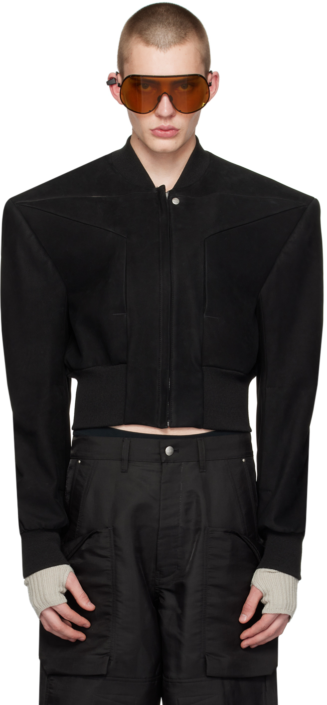 Rick Owens: Black Edfu Leather Jacket | SSENSE