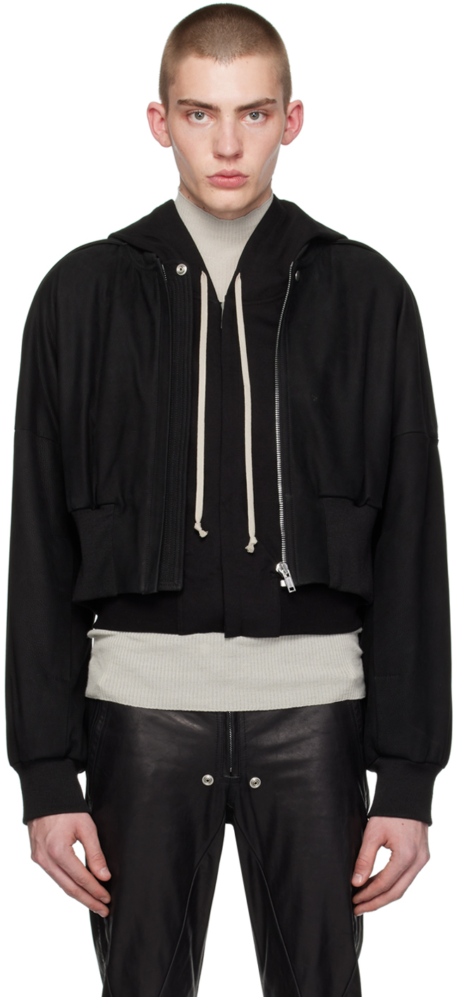 Shop Rick Owens Black Flight Leather Jacket In 09 Black