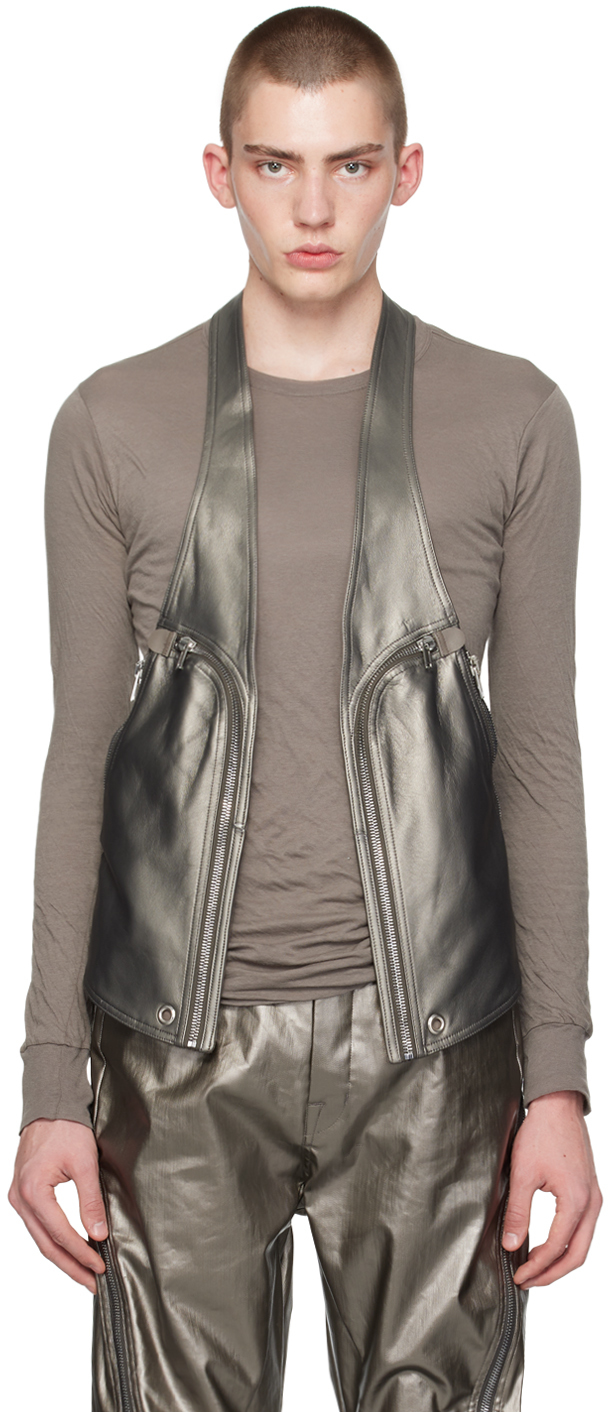 Gunmetal Bauhaus Leather Vest