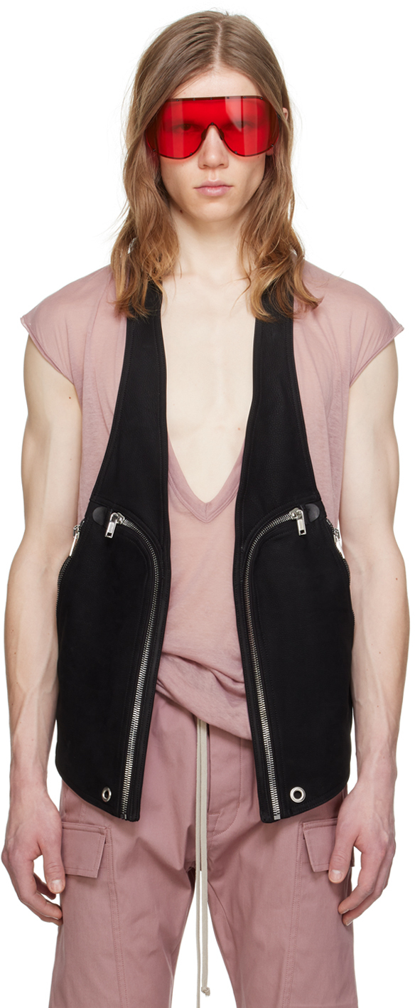 Black Bauhaus Leather Vest