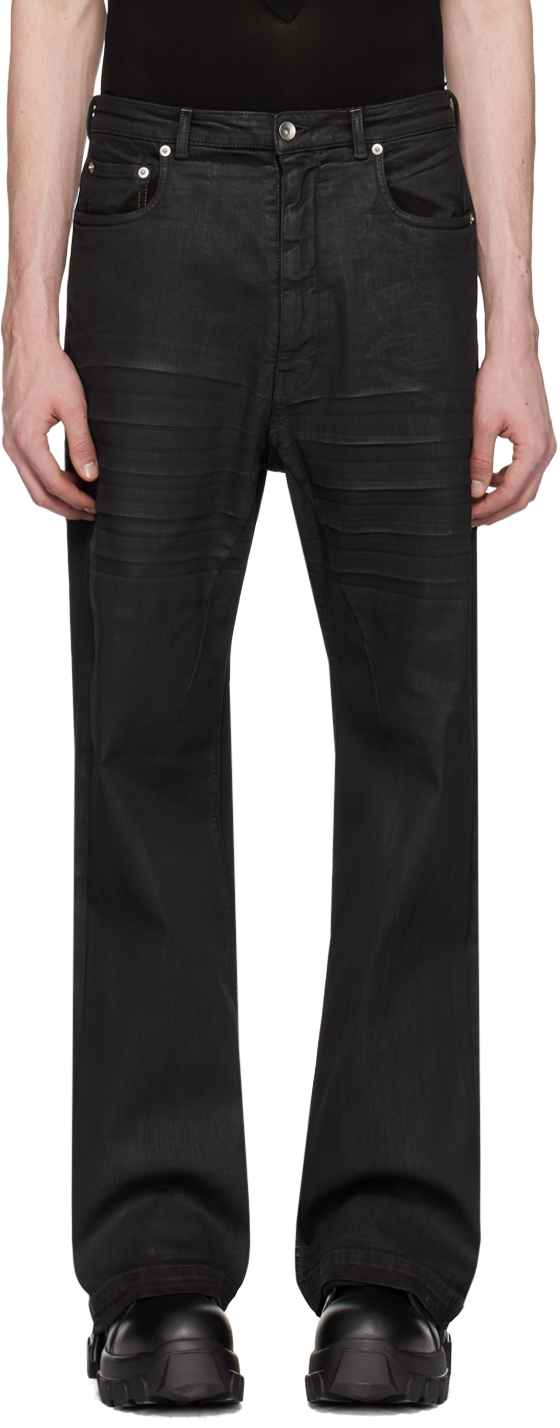 Rick Owens Black Geth Jeans In 99 Black/black