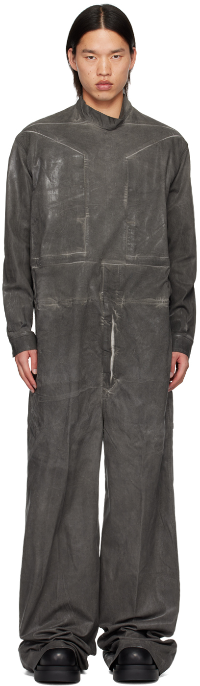 RICK OWENS GRAY LIDO FLIGHTSUIT JUMPSUIT 