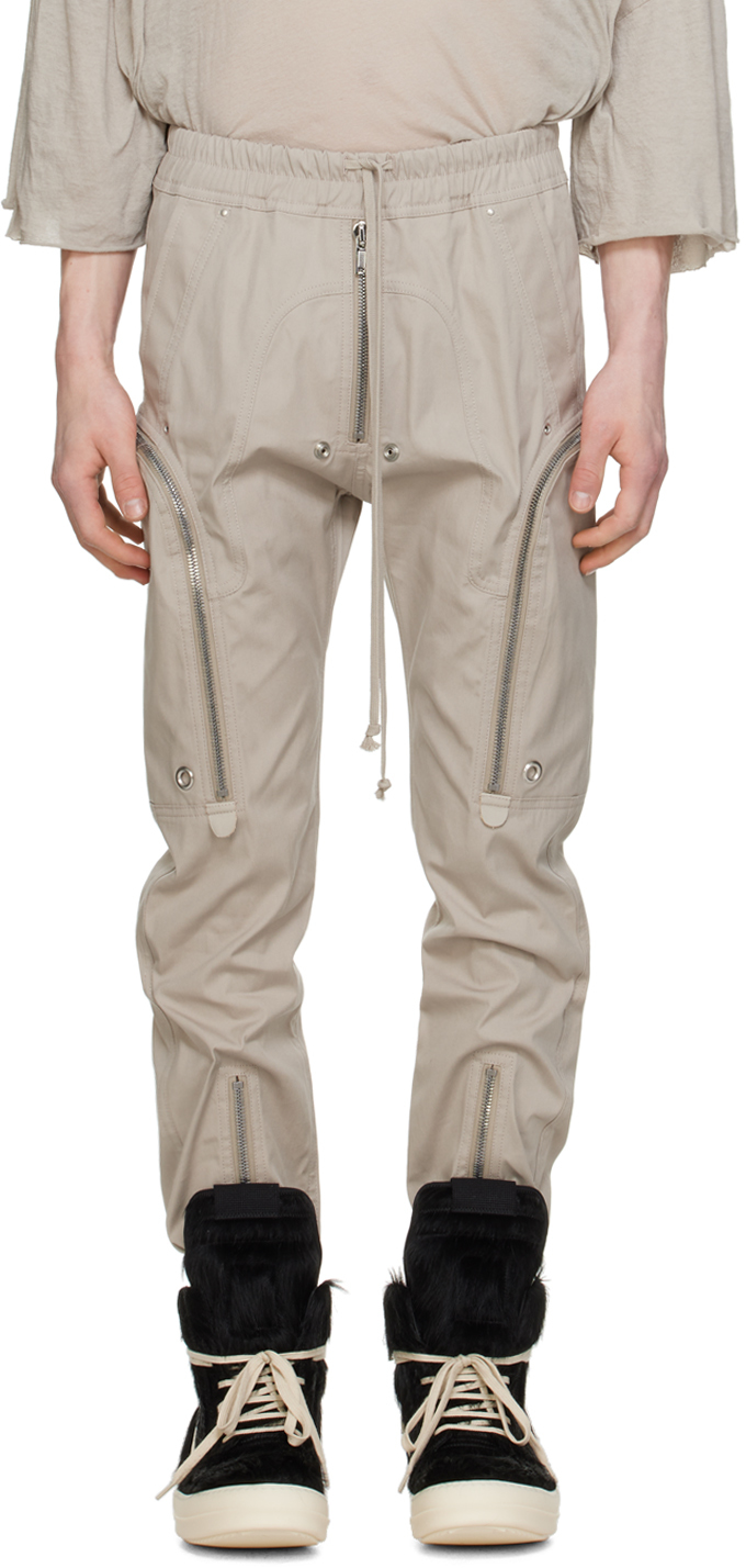 Shop Rick Owens Off-white Bauhaus Cargo Pants In 08 Pearl