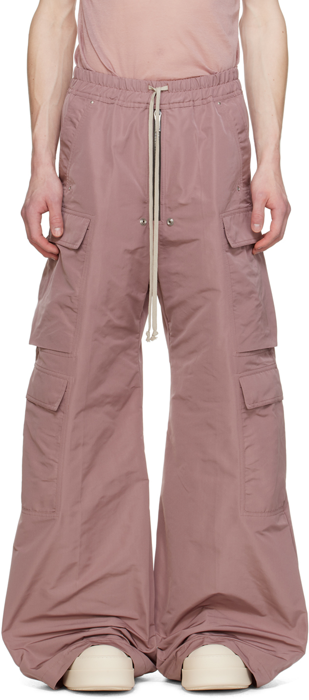Shop Rick Owens Pink Cargobelas Cargo Pants In 63 Dusty Pink
