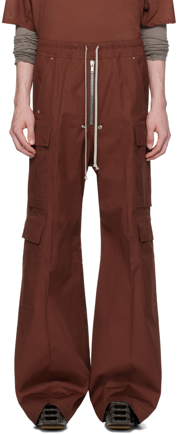 Shop Rick Owens Burgundy Cargobelas Cargo Pants In 73 Henna