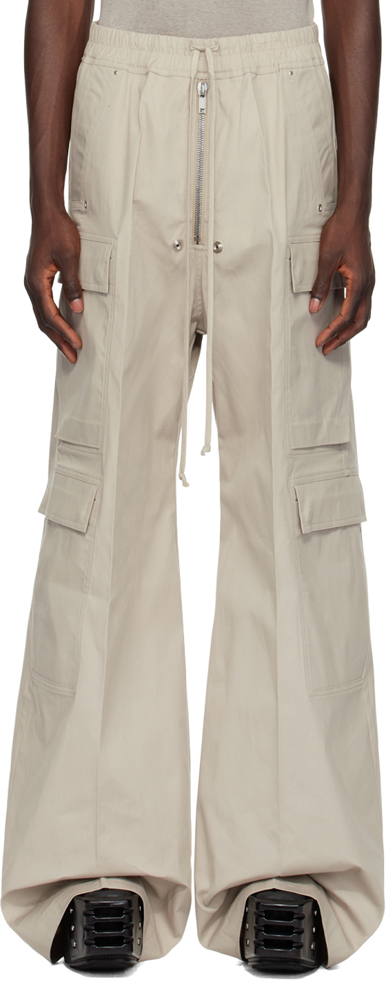 Shop Rick Owens Off-white Cargobelas Cargo Pants In 08 Pearl