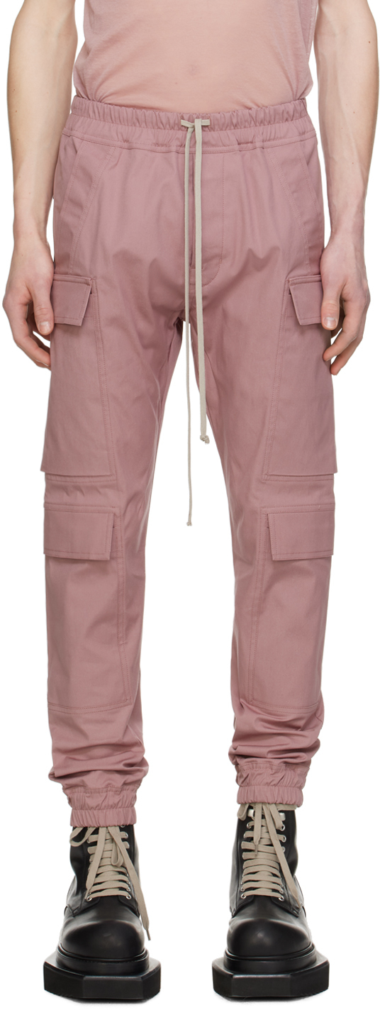 Shop Rick Owens Pink Mastodon Mega Cargo Pants In 63 Dusty Pink