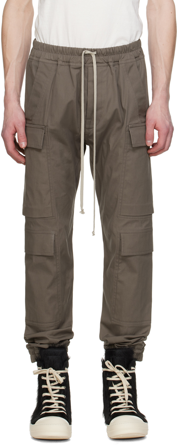 Shop Rick Owens Gray Mastodon Mega Cargo Pants In 34 Dust