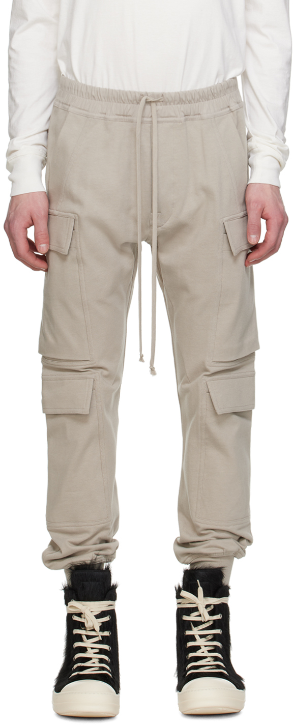 Shop Rick Owens Off-white Mastodon Mega Cargo Pants In 08 Pearl