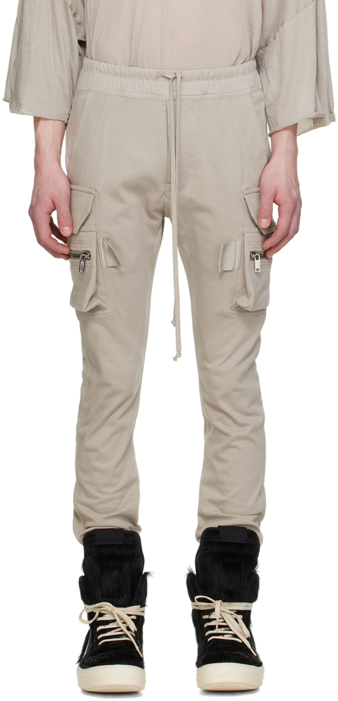 Shop Rick Owens Off-white Mastodon Cargo Pants In 08 Pearl