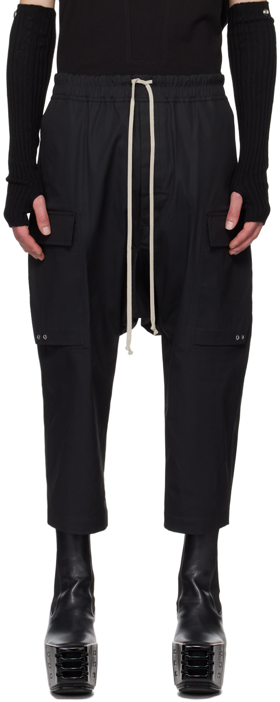 Rick Owens: Black Cropped Cargo pants | SSENSE