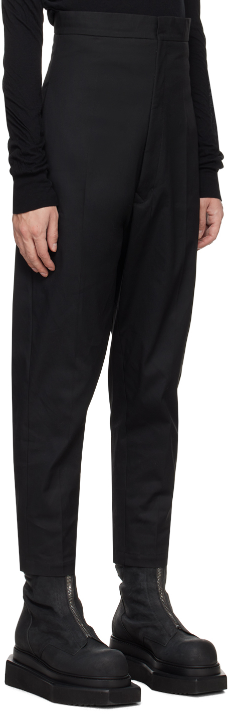 Rick Owens Black Dirt Cooper Trousers In 09 Black