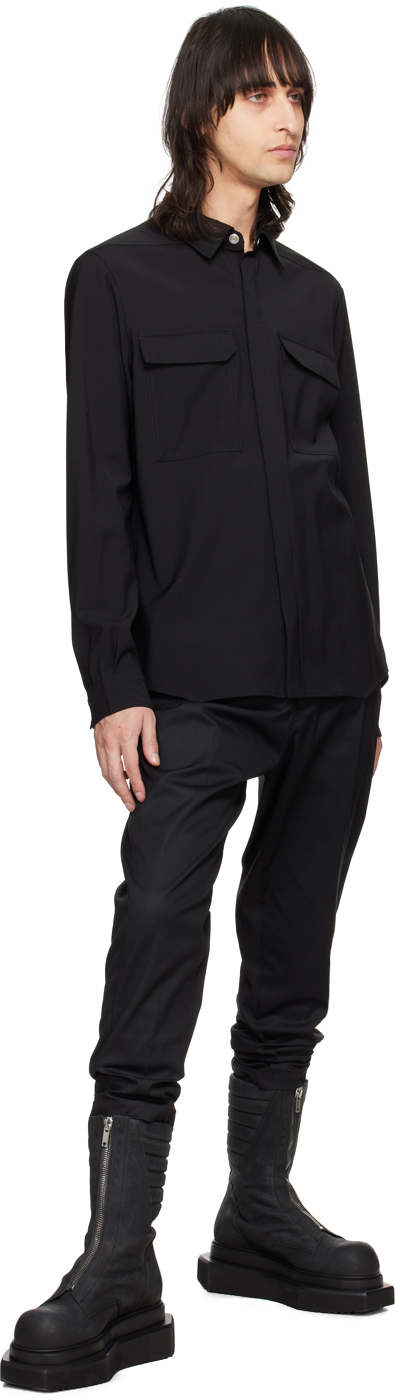 Rick Owens Black Dirt Cooper Trousers In 09 Black