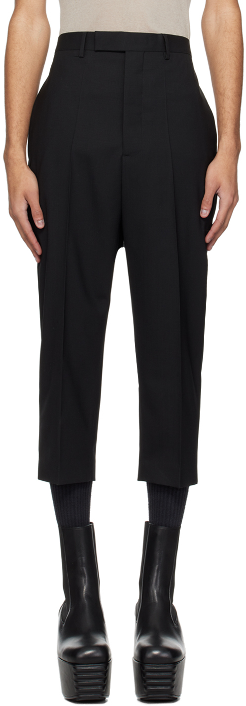 Rick Owens Black Astaires Trousers In 09 Black