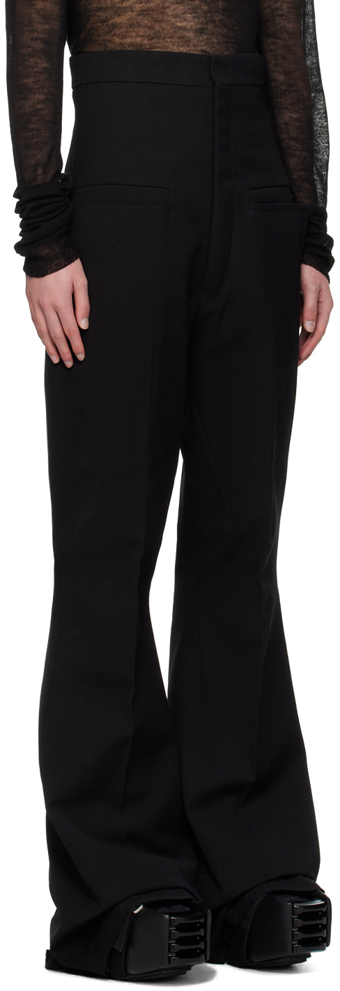 Rick Owens Black Dirt Lido Trousers In 09 Black