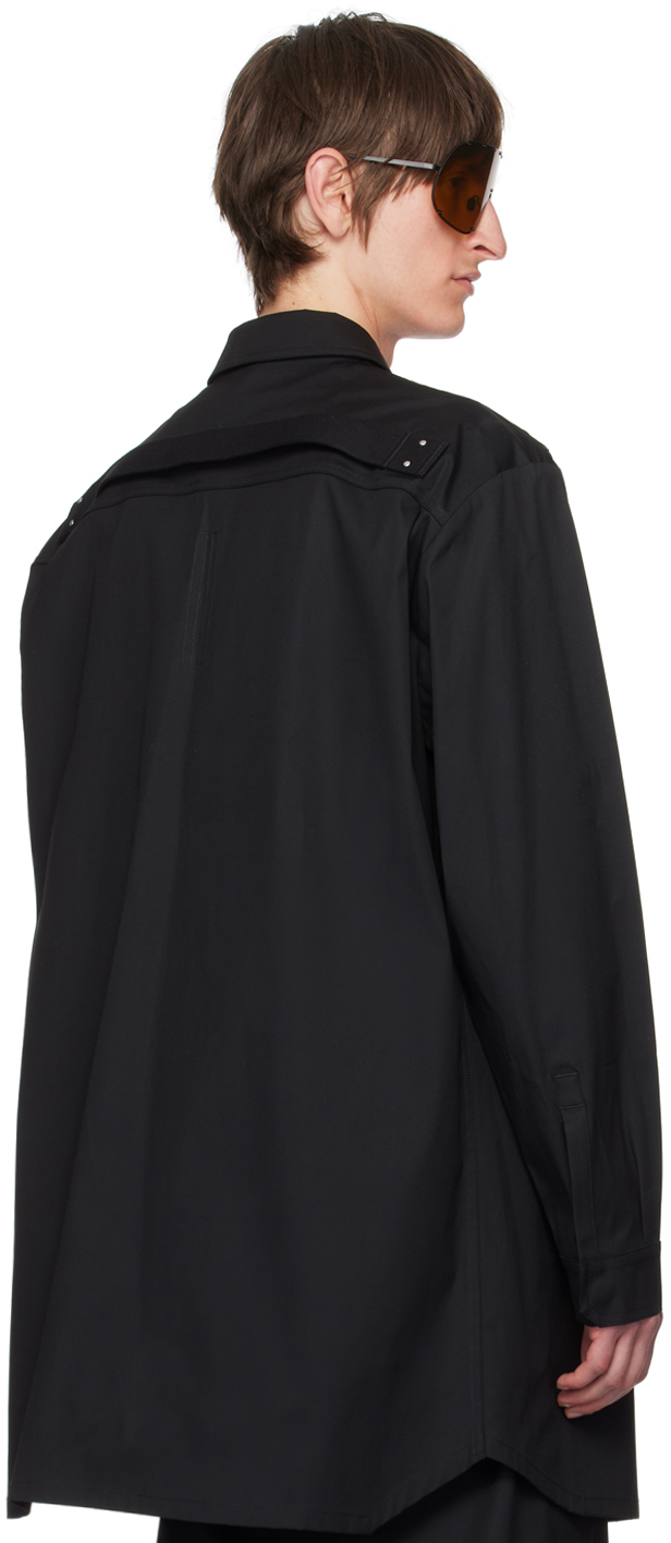 Rick Owens Black Jumbo Fogpocket Shirt In 09 Black