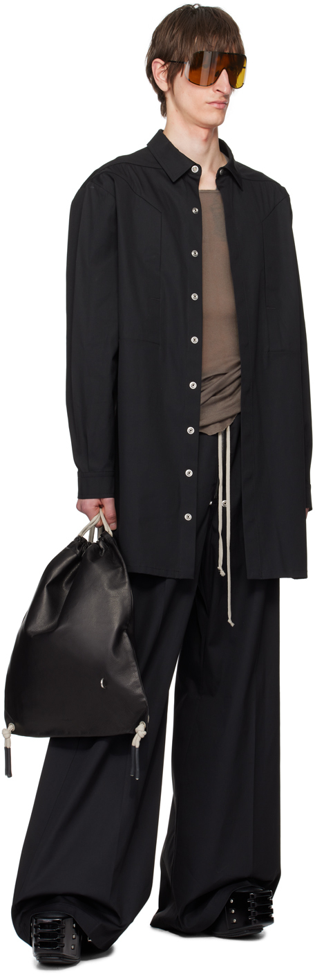 Rick Owens Black Jumbo Fogpocket Shirt In 09 Black