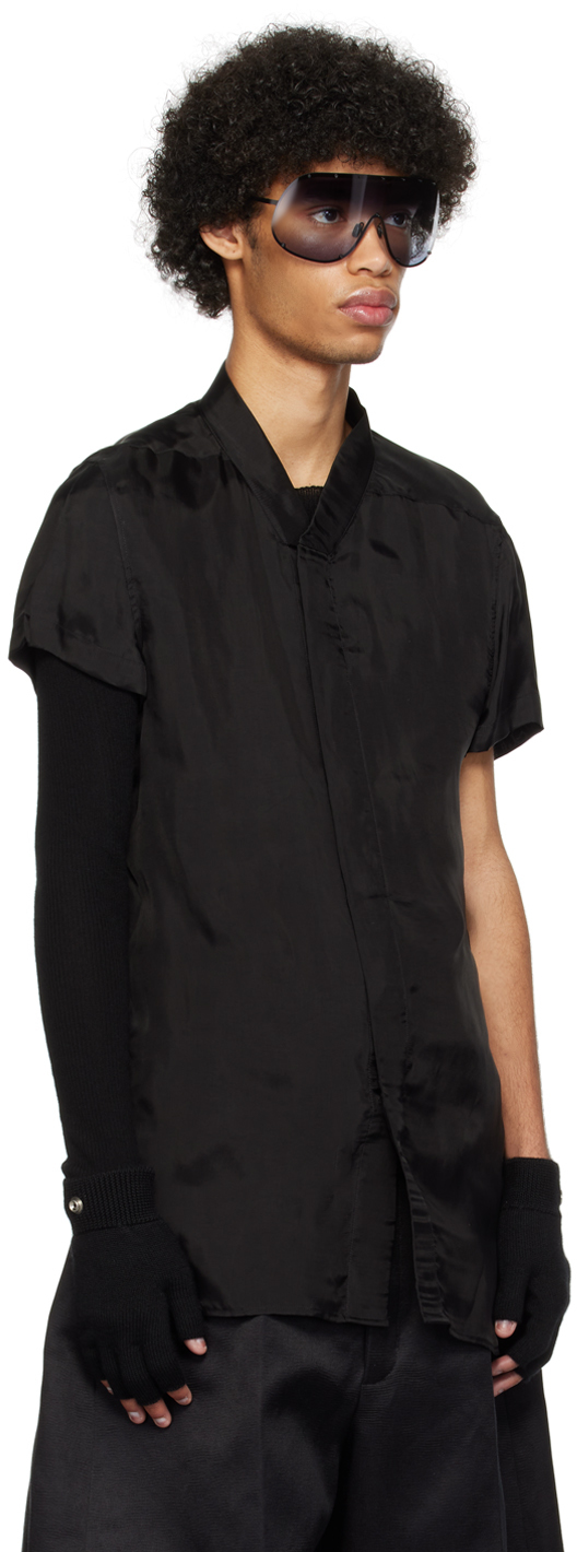 Rick Owens Black Golf Shirt In 09 Black
