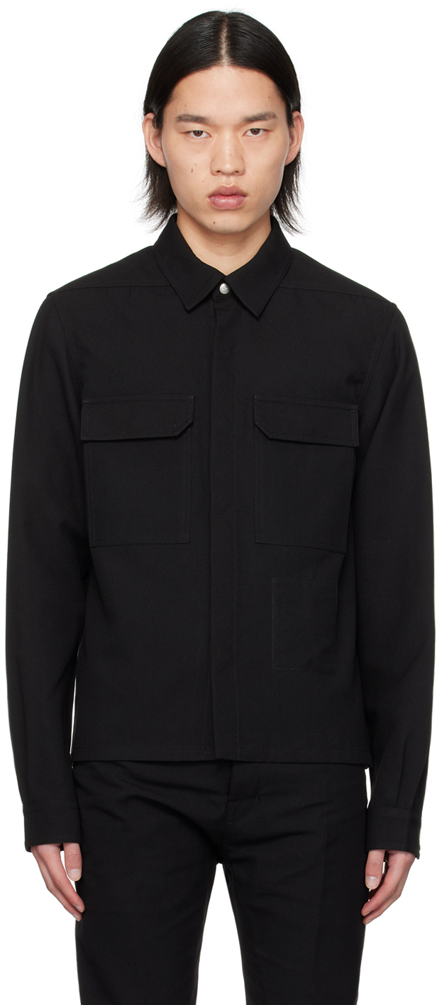 Shop Rick Owens Black Cropped Shirt In 09 Black