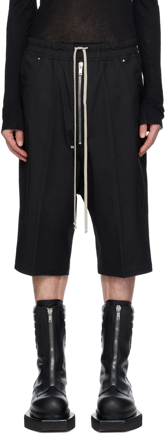 Rick Owens Bela Pods Drawstring Shorts In Black