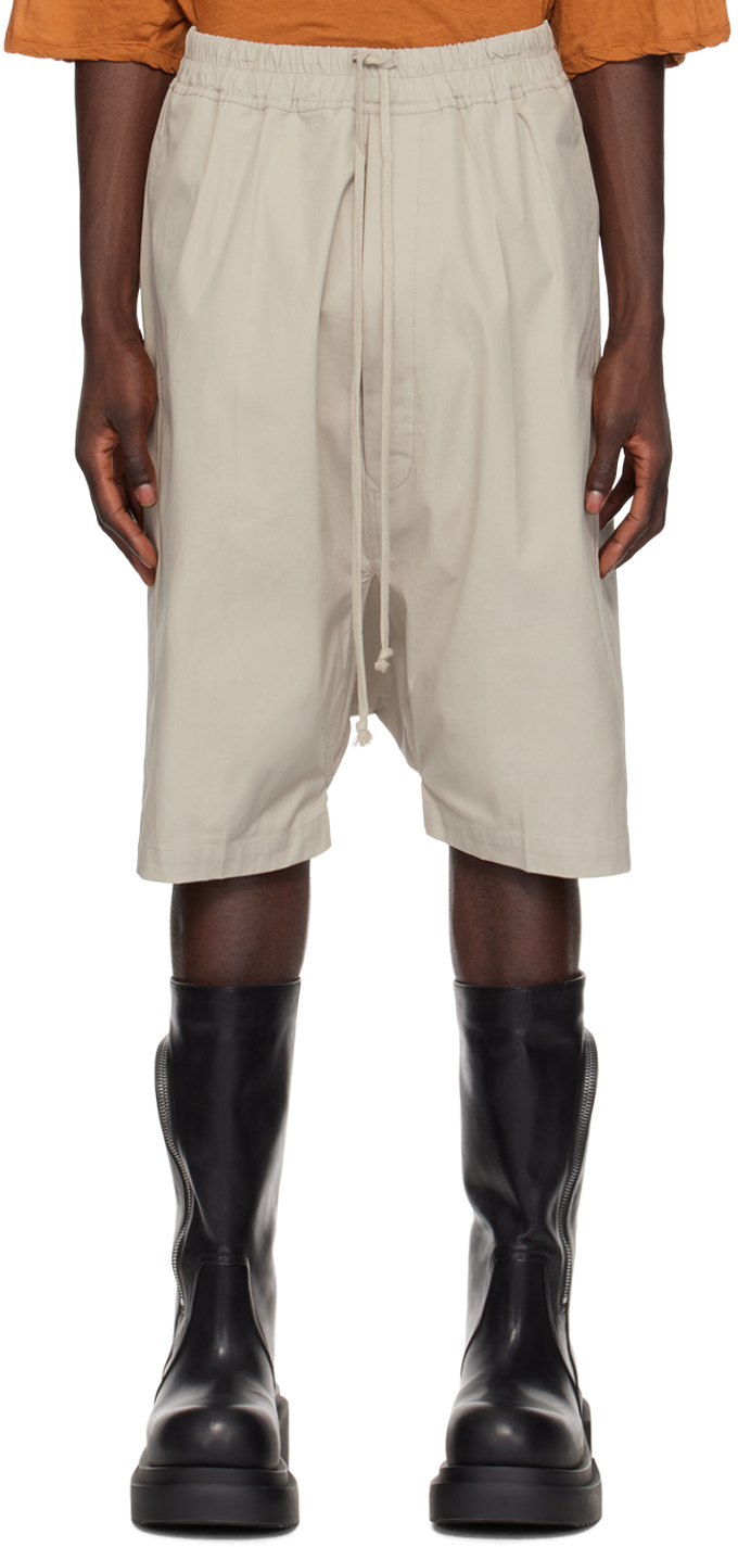 Shop Rick Owens Off-white Pods Shorts In 08 Pearl