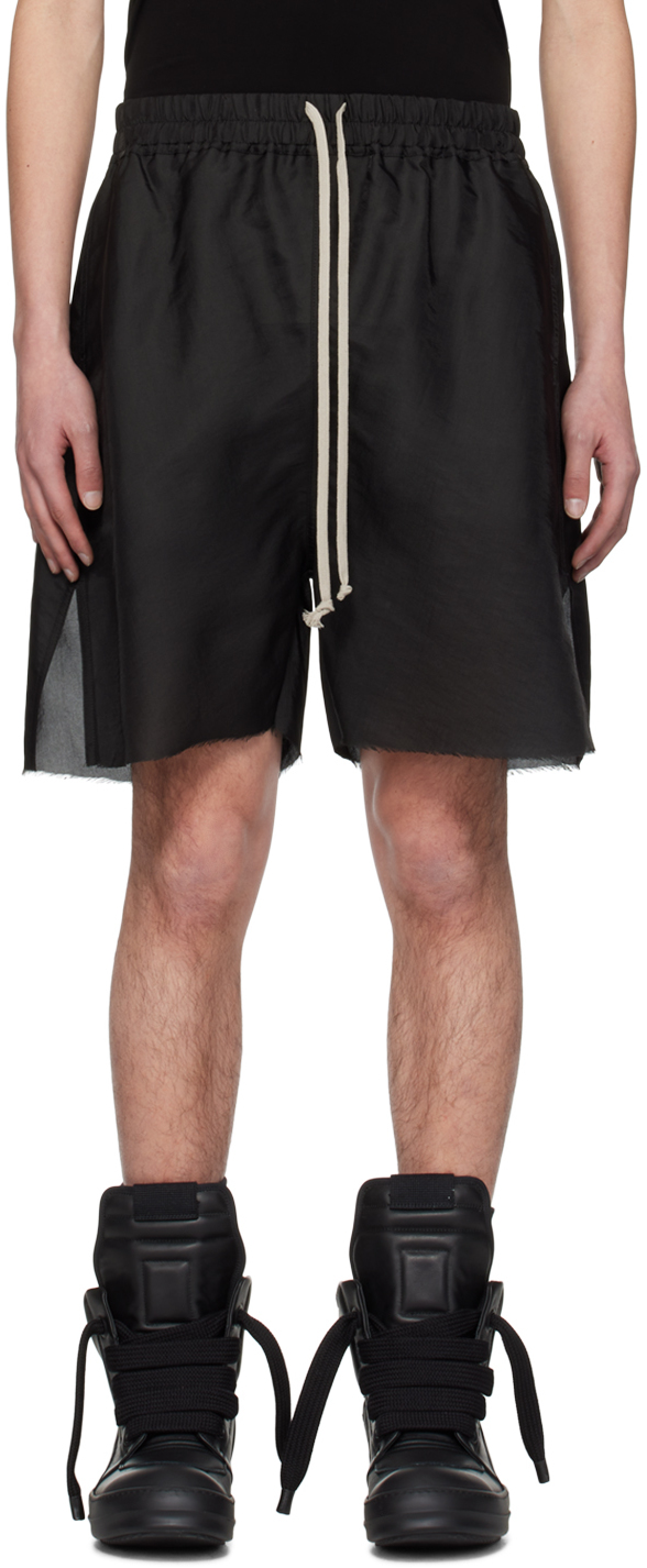 Black Long Boxer Shorts by Rick Owens on Sale