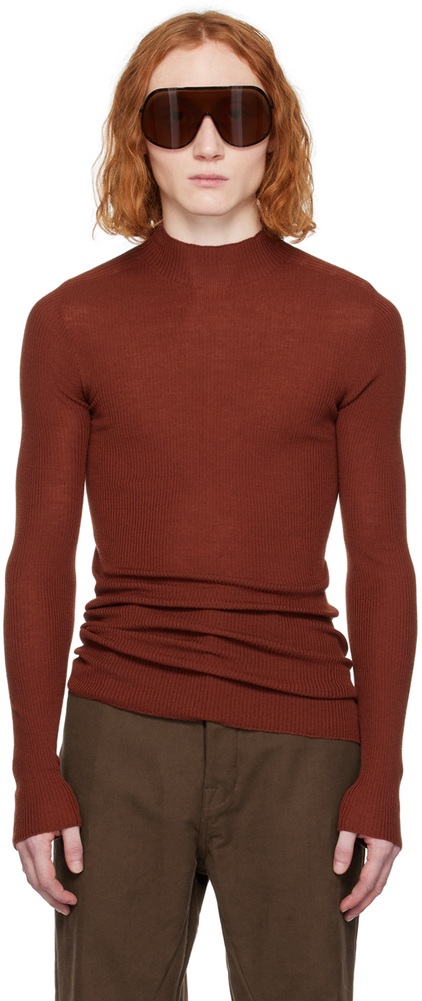 Rick Owens Brown Lupetto Sweater In 73 Henna