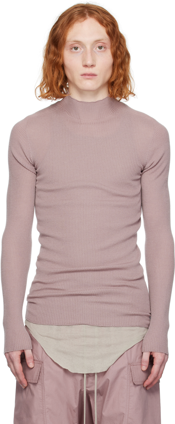 Rick Owens Pink Lupetto Sweater In 63 Dusty Pink