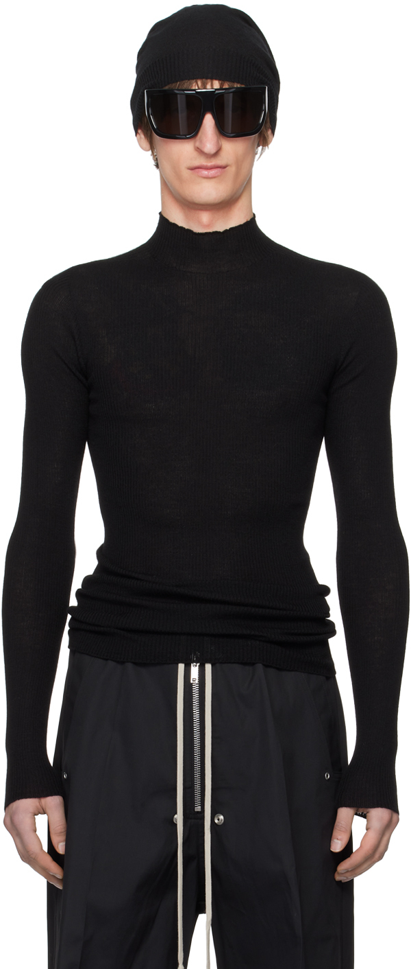 Rick Owens Black Lupetto Sweater In 09 Black
