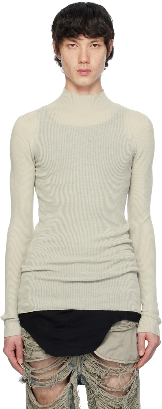 Rick Owens Off-white Lupetto Sweater In 08 Pearl