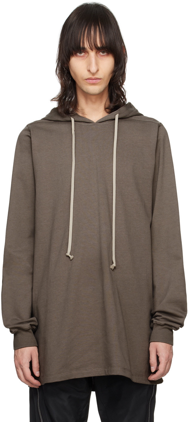 Rick Owens: Gray Drawstring Hoodie | SSENSE