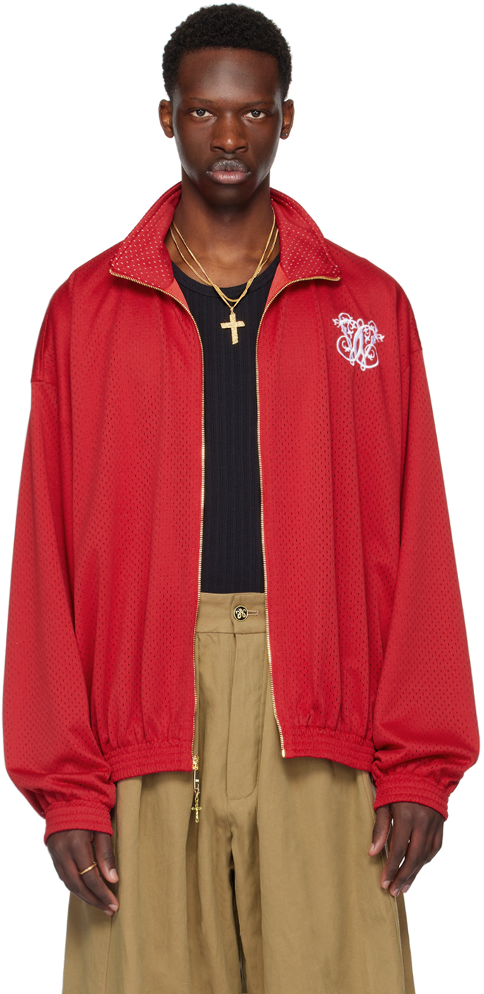 WILLY CHAVARRIA: Red Embroidered Track Jacket | SSENSE Canada