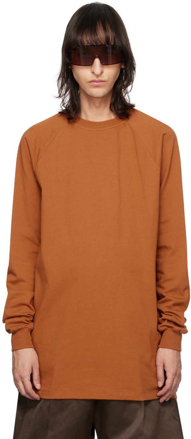 Rick Owens Orange Baseball Sweatshirt In 53 Clay