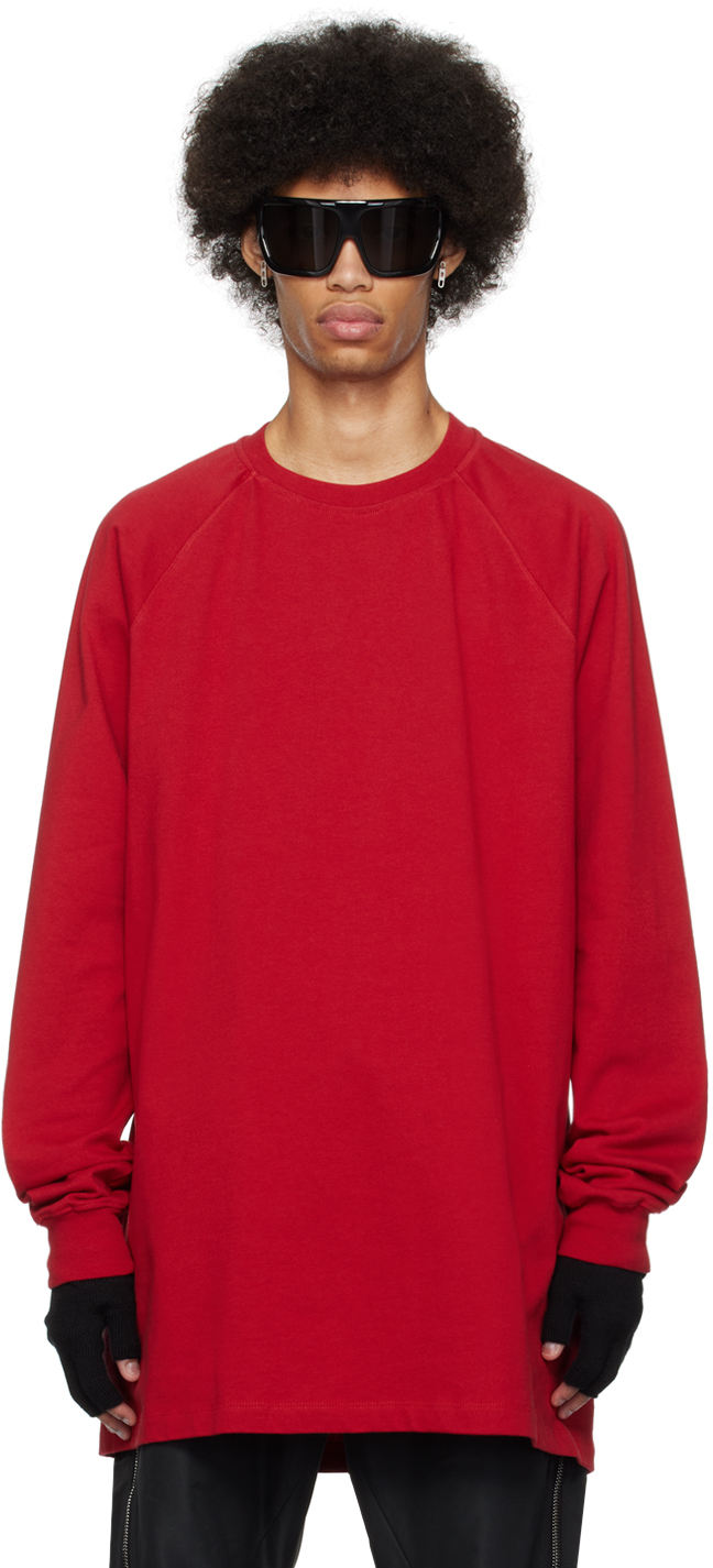 Rick Owens Red Crewneck Sweatshirt In 03 Cardinal Red