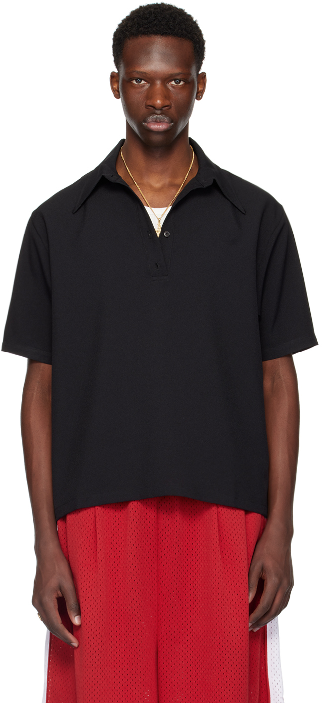 Shop Willy Chavarria Black Point Collar Polo