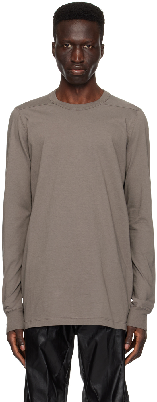 Shop Rick Owens Gray Level Long Sleeve T-shirt In 34 Dust