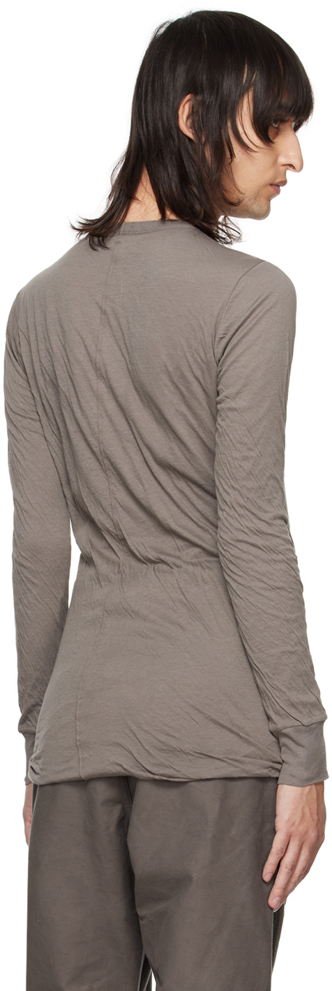 Rick Owens Gray Basic Long Sleeve T-shirt In 34 Dust