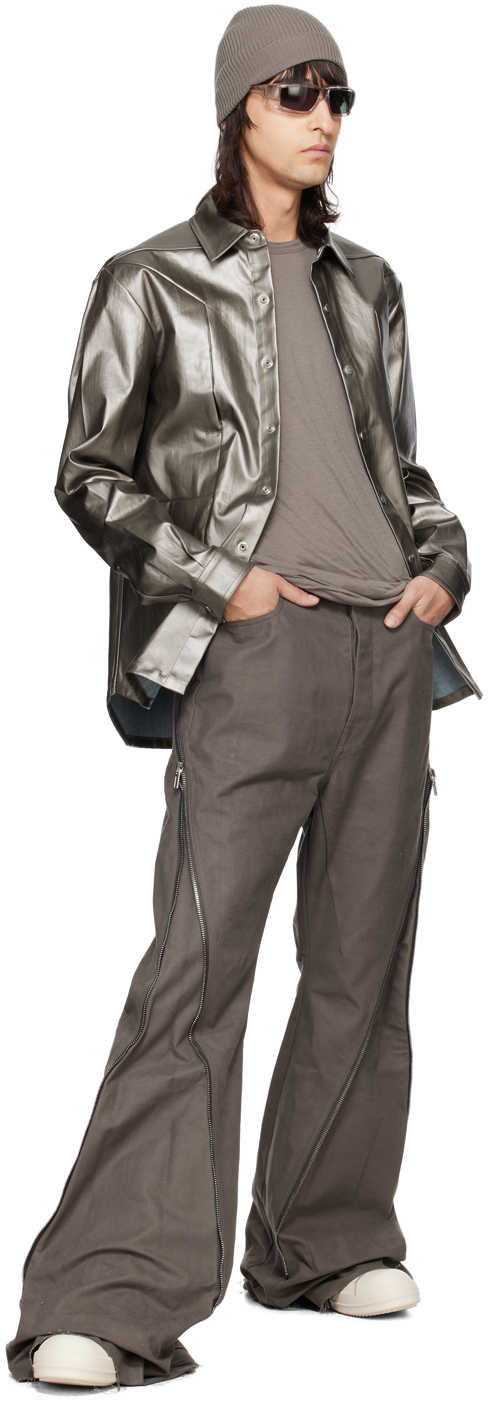 Rick Owens Gray Basic Long Sleeve T-shirt In 34 Dust