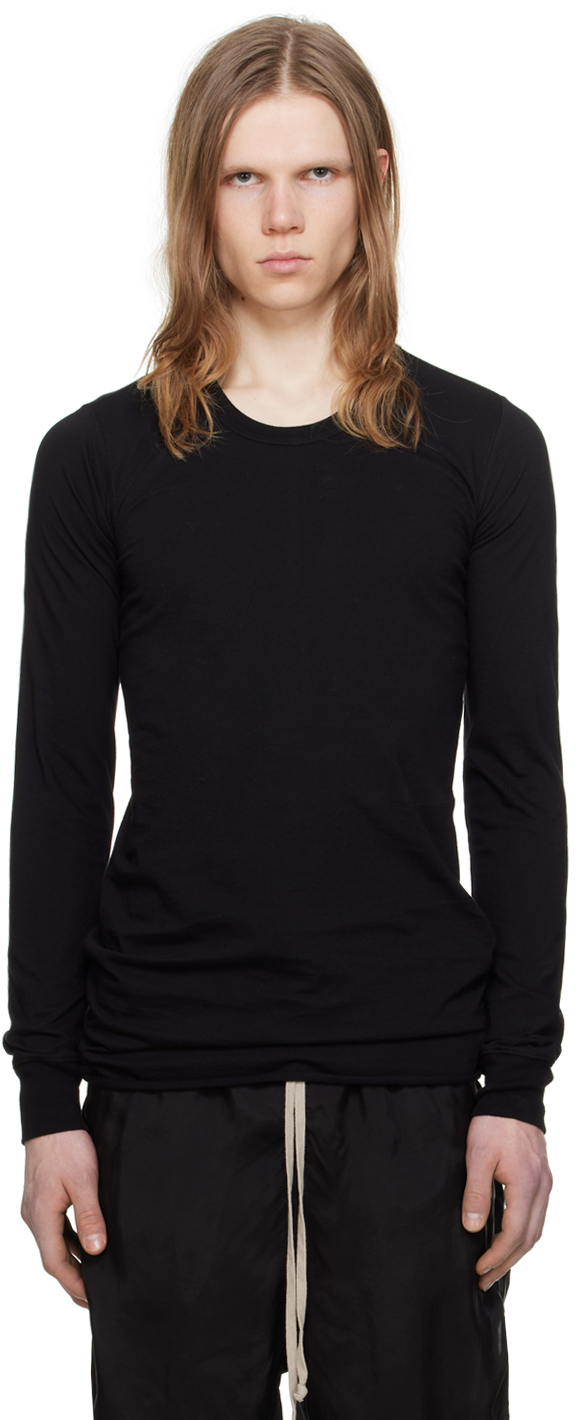 Shop Rick Owens Black Basic Long Sleeve T-shirt In 09 Black