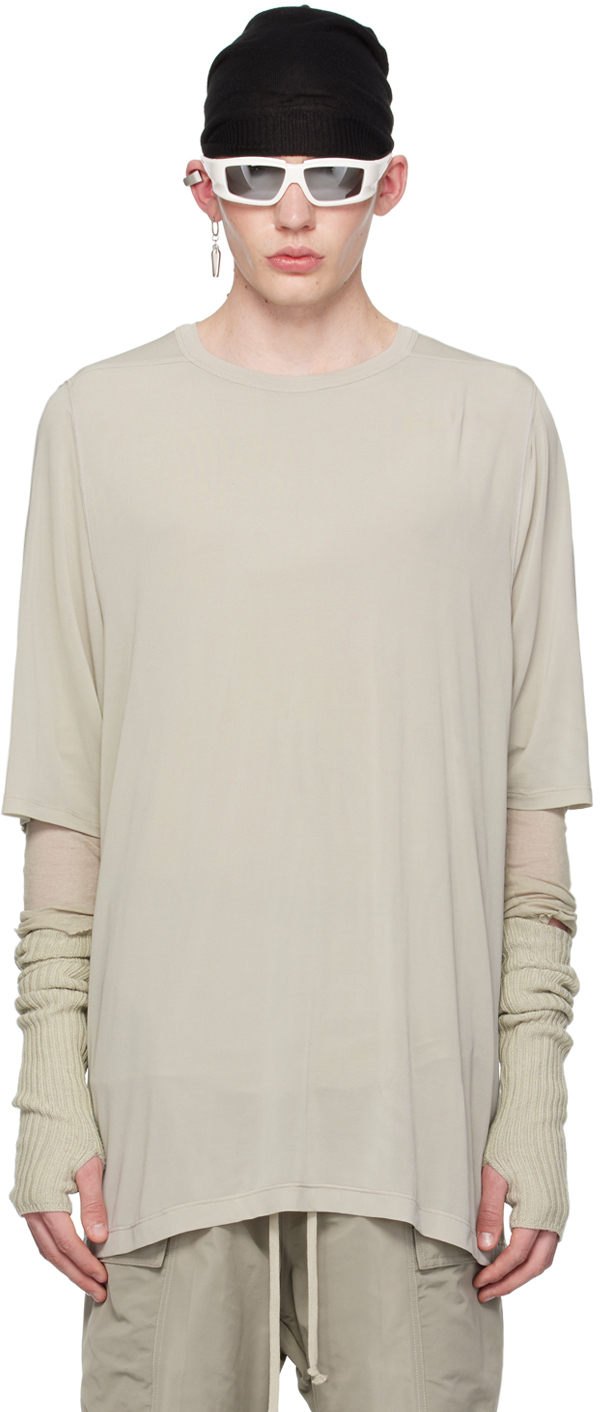 Shop Rick Owens Off-white Crewneck T-shirt In 08 Pearl