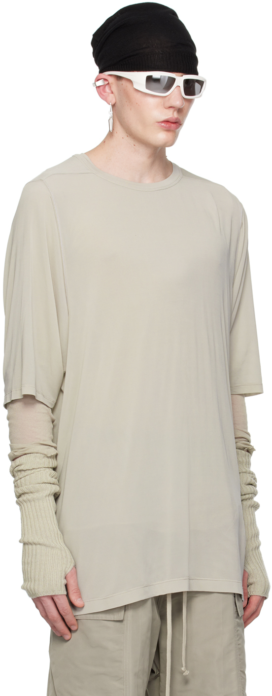 Rick Owens Off-white Crewneck T-shirt In 08 Pearl
