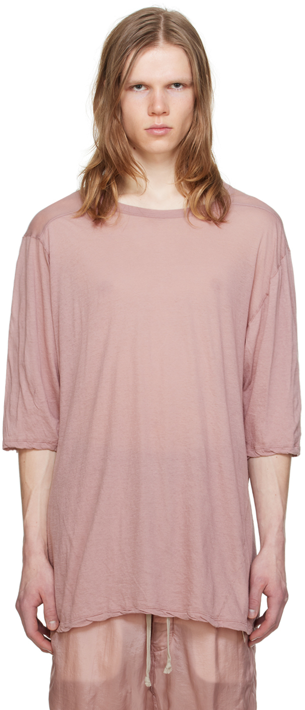 Shop Rick Owens Pink Tommy T-shirt In 63 Dusty Pink