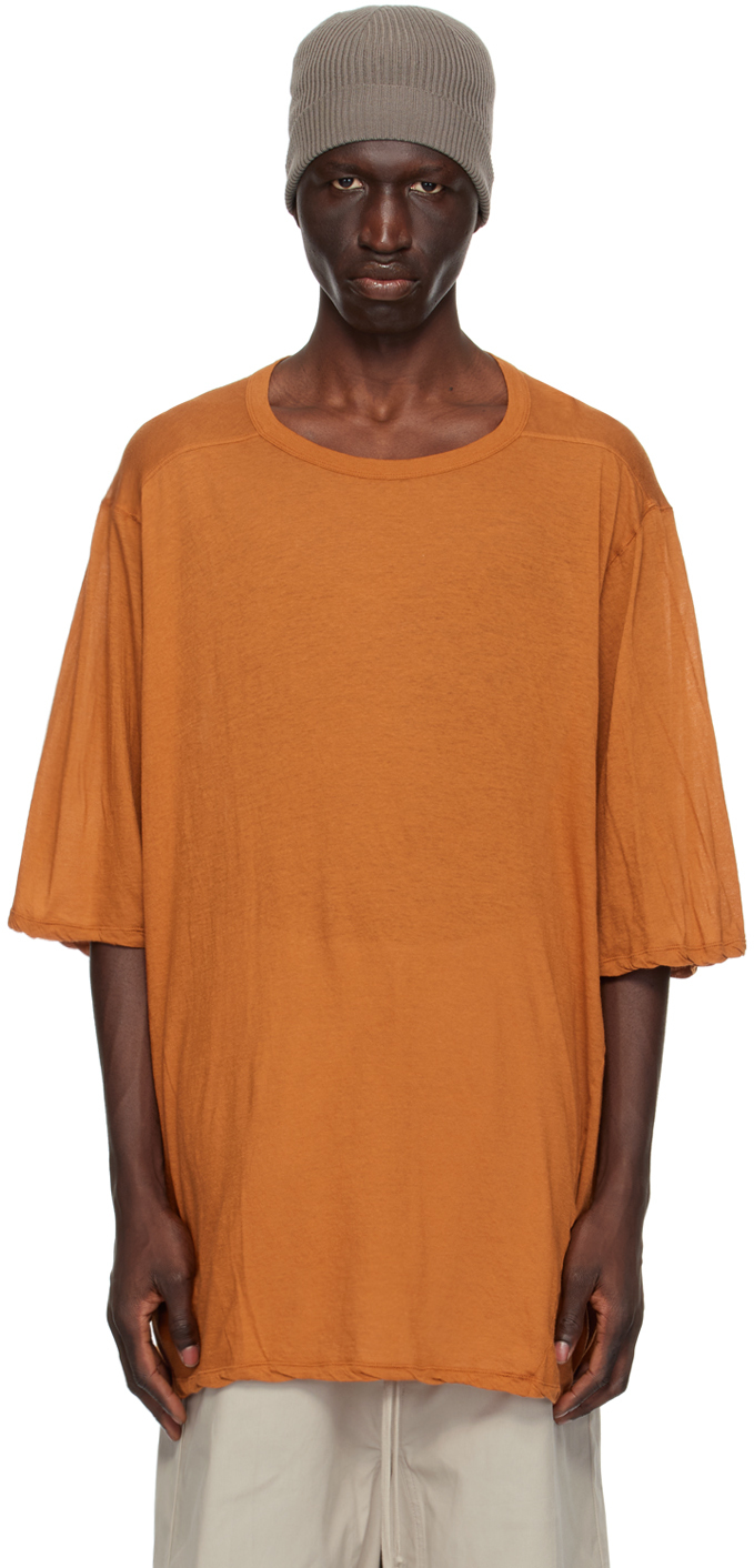 Shop Rick Owens Orange Crewneck T-shirt In 53 Clay