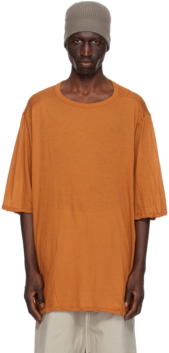 【関税込み】Rick Owens オレンジ クルーネックTシャツ Rick Owens☆オレンジ クルーネックTシャツ