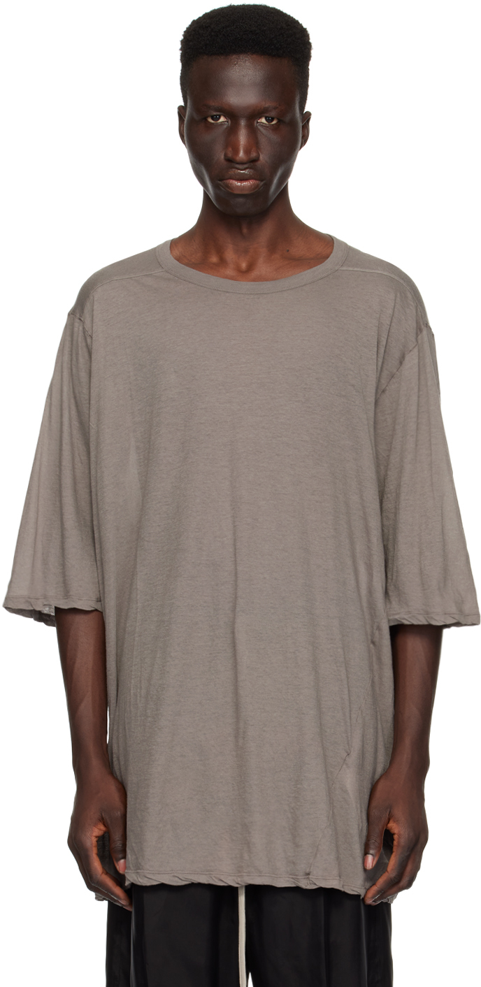 Shop Rick Owens Gray Crewneck T-shirt In 34 Dust