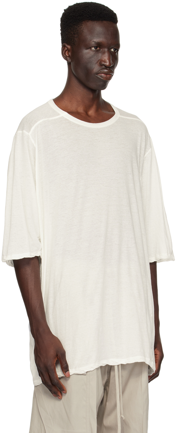 Rick Owens Off-white Crewneck T-shirt In 11 Milk